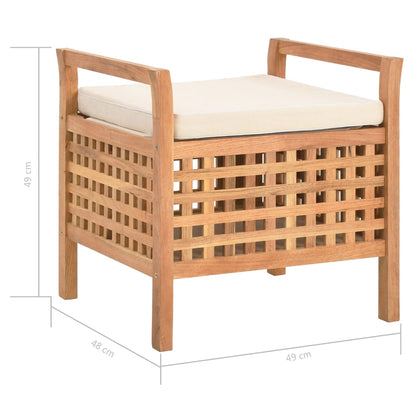 Banc de rangement 49x48x49 cm Bois de noyer massif