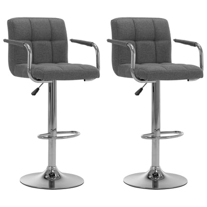 Chaises de bar lot de 2 gris clair tissu