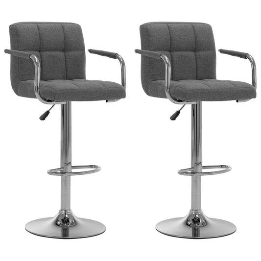 Chaises de bar lot de 2 gris clair tissu