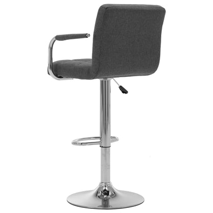 Chaises de bar lot de 2 gris foncé tissu