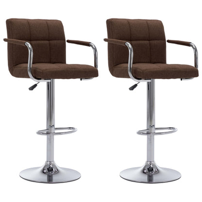 Chaises de bar lot de 2 marron tissu