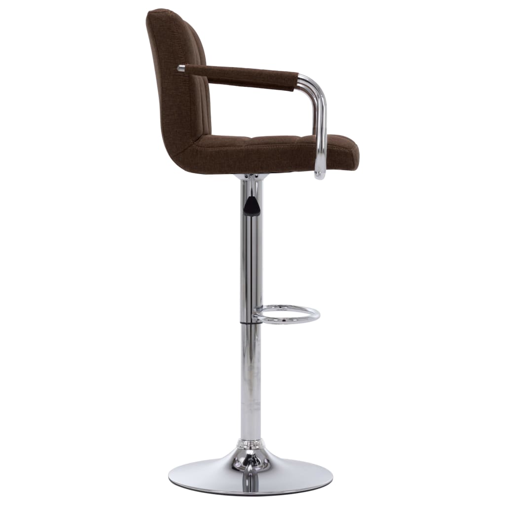 Chaises de bar lot de 2 marron tissu