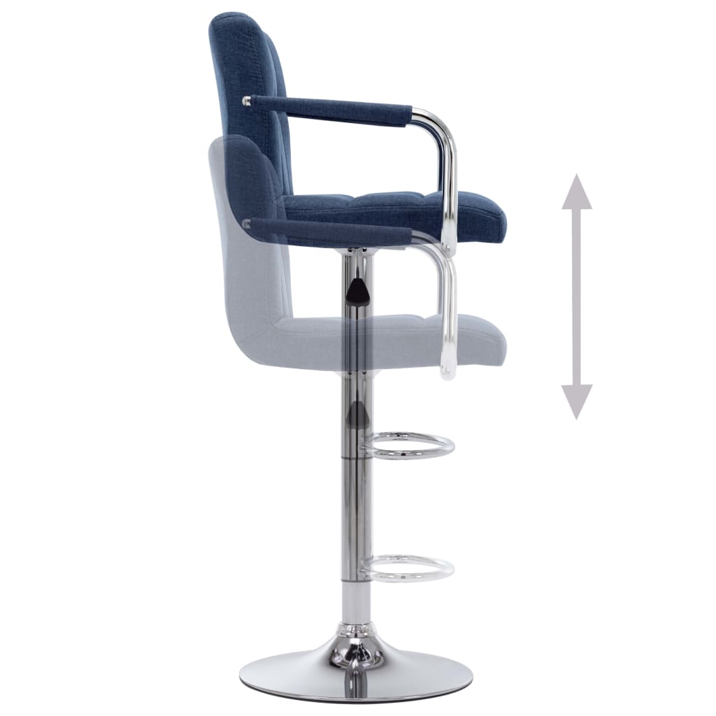 Chaises de bar lot de 2 bleu tissu