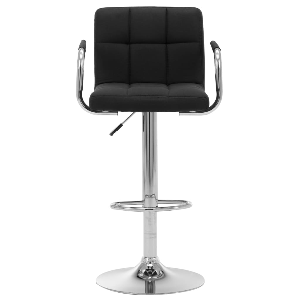 Chaises de bar lot de 2 noir tissu