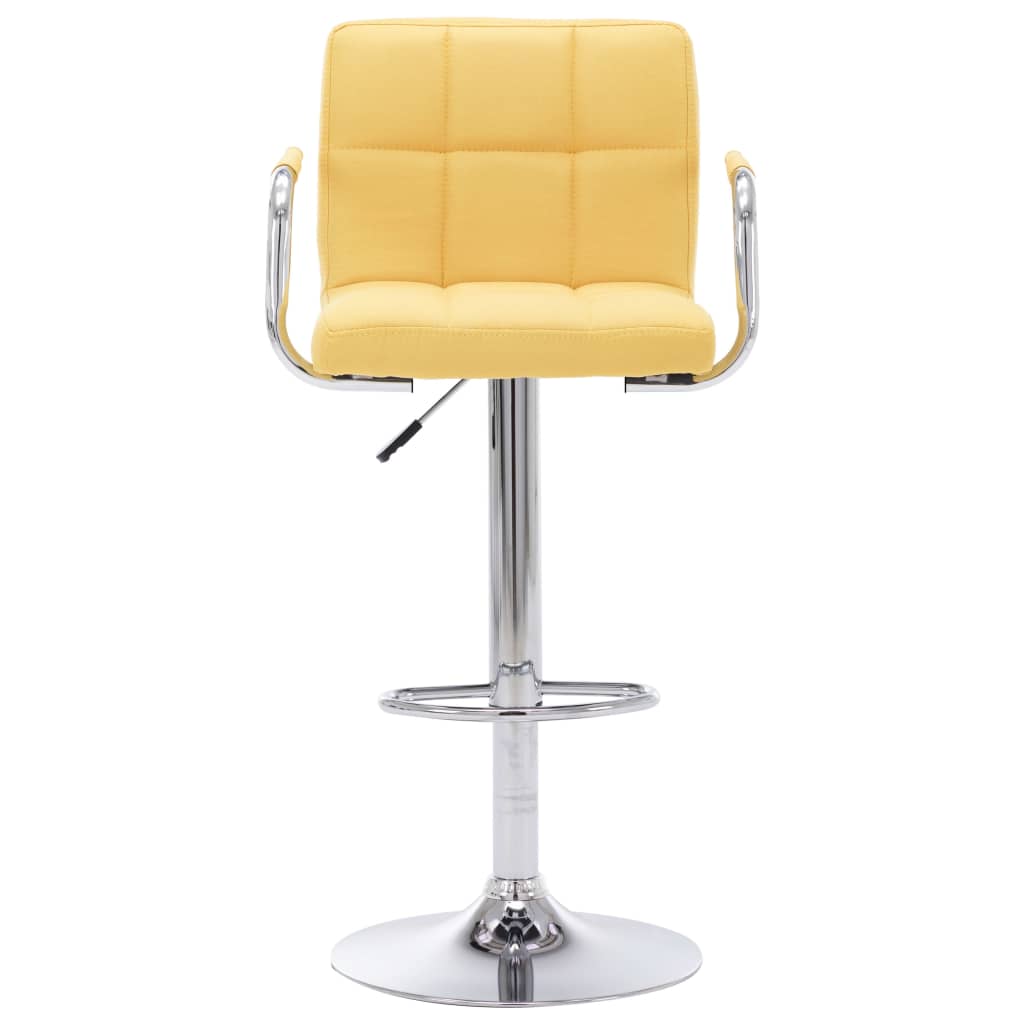 Chaises de bar lot de 2 jaune tissu