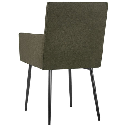 Chaises à manger avec accoudoirs lot de 2 marron tissu