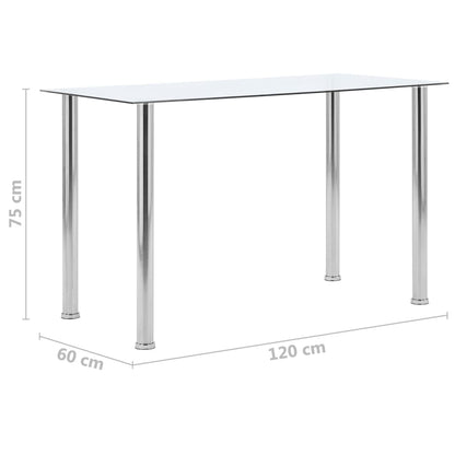 Table à manger Transparent 120x60x75 cm Verre trempé