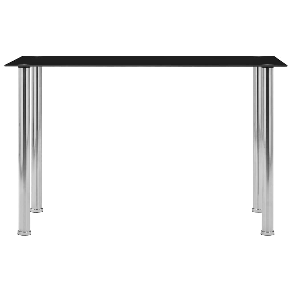 Table à manger Noir 120x60x75 cm Verre trempé