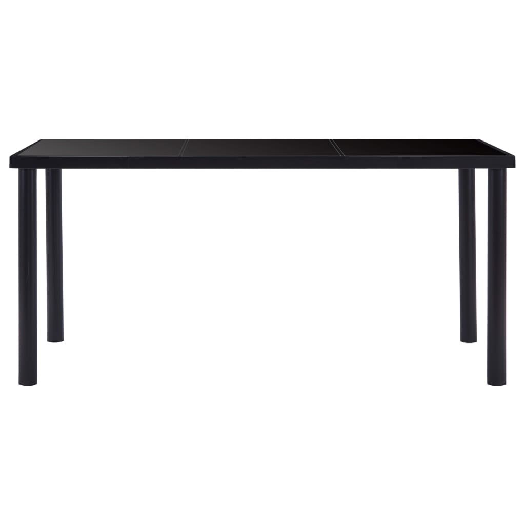 Table à manger Noir 160x80x75 cm Verre trempé