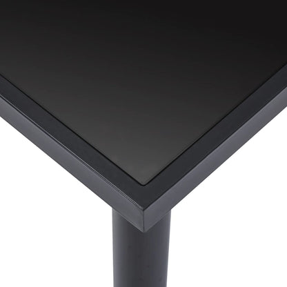 Table à manger Noir 160x80x75 cm Verre trempé