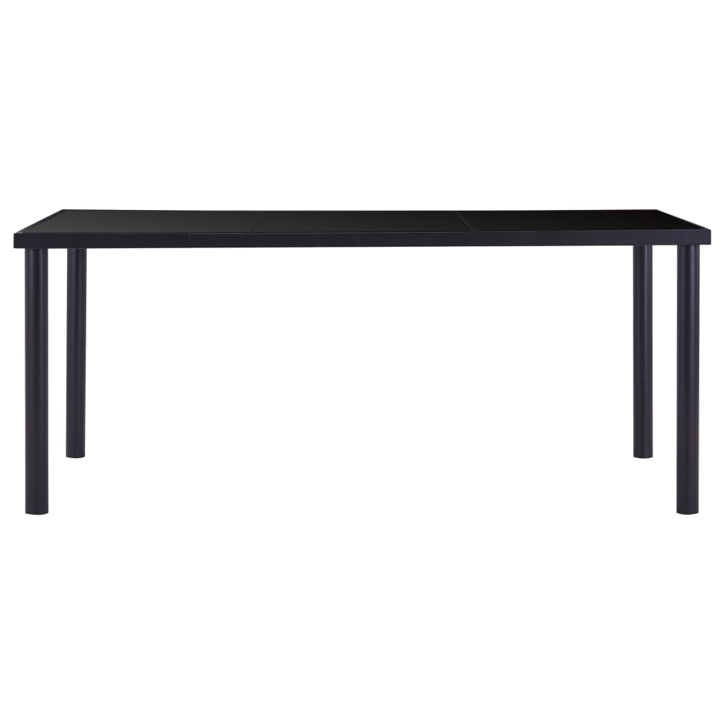 Table à manger Noir 180x90x75 cm Verre trempé