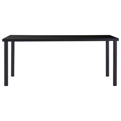 Table à manger Noir 180x90x75 cm Verre trempé