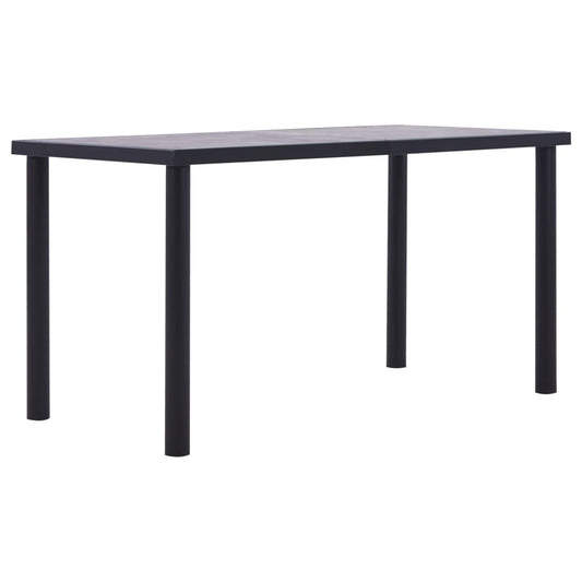 Table à manger Noir et gris béton 140x70x75 cm MDF