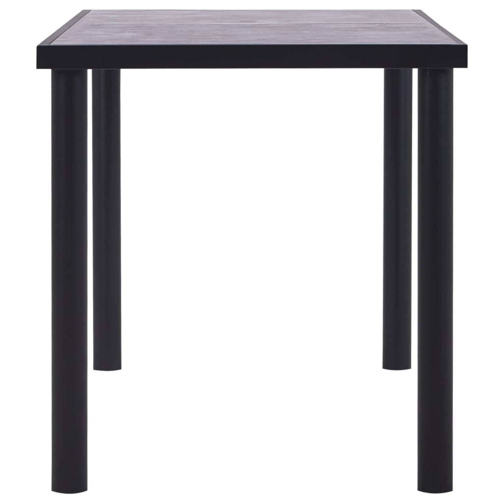 Table à manger Noir et gris béton 140x70x75 cm MDF