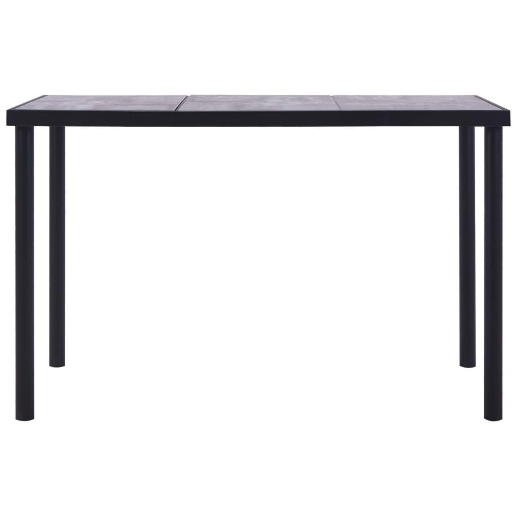 Table à manger Noir et gris béton 160x80x75 cm MDF