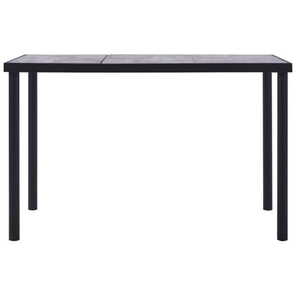 Table à manger Noir et gris béton 160x80x75 cm MDF