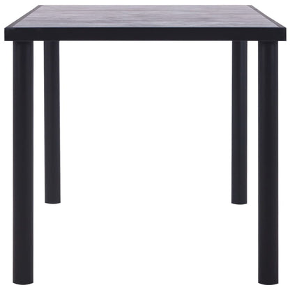 Table à manger Noir et gris béton 160x80x75 cm MDF