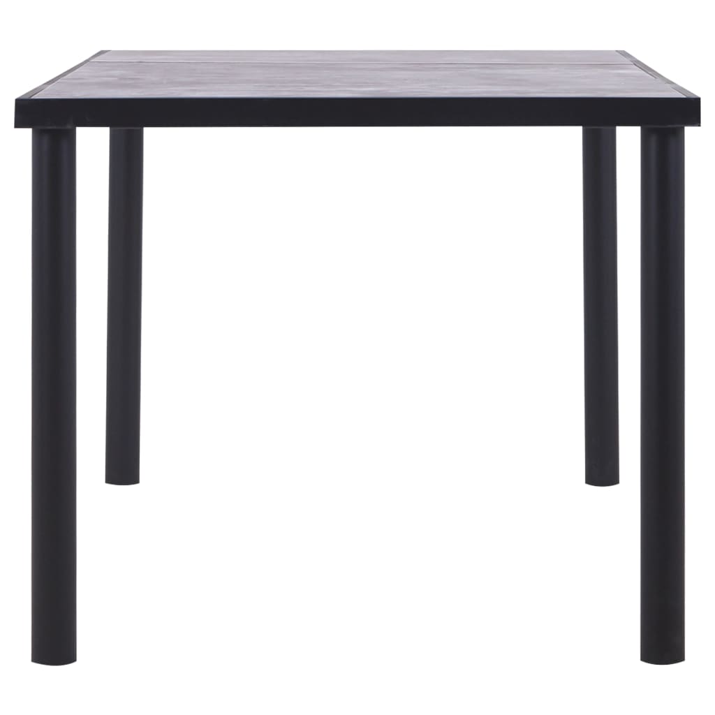 Table à manger Noir et gris béton 180x90x75 cm MDF