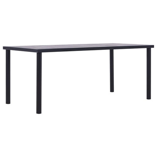 Table à manger Noir et gris béton 200x100x75 cm MDF