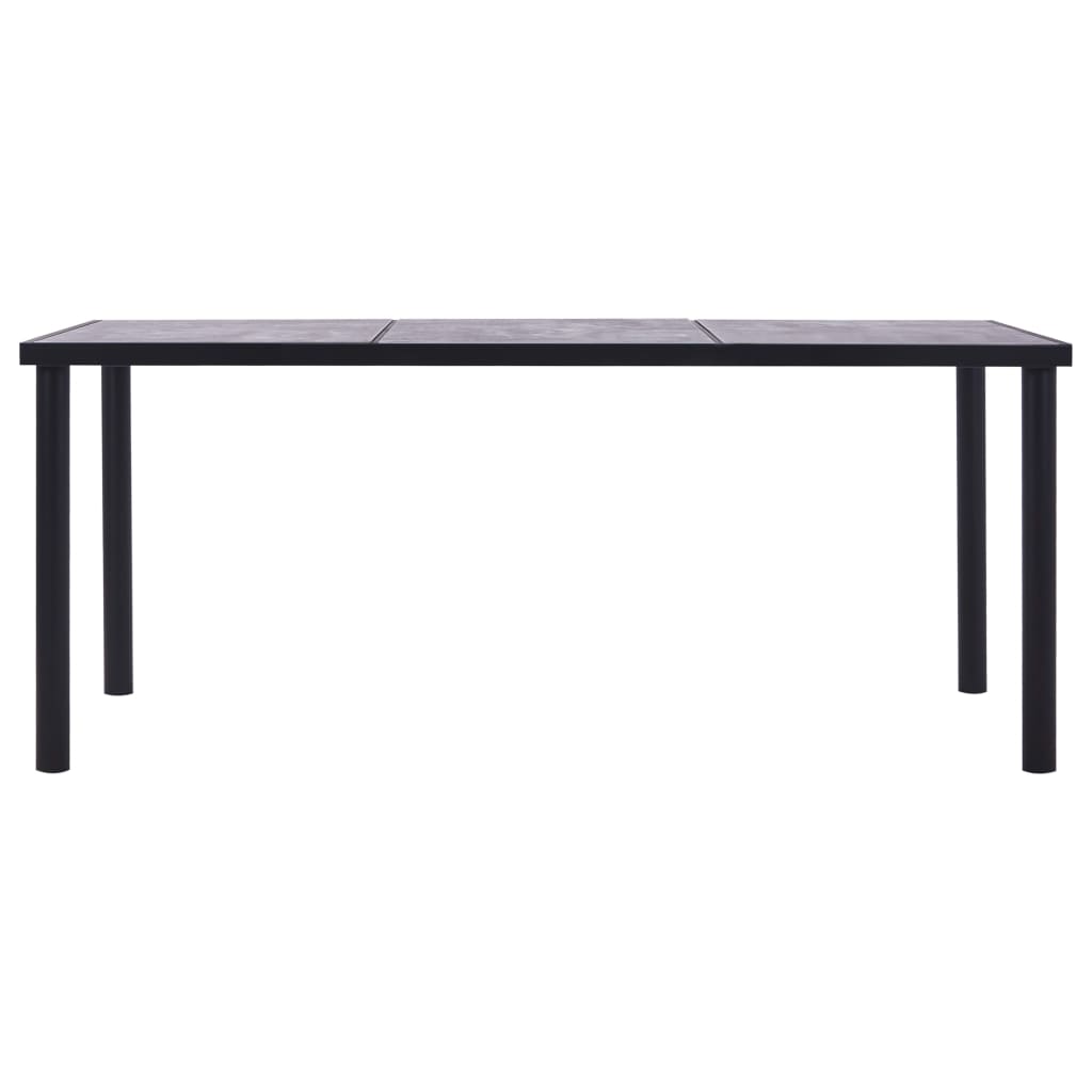 Table à manger Noir et gris béton 200x100x75 cm MDF