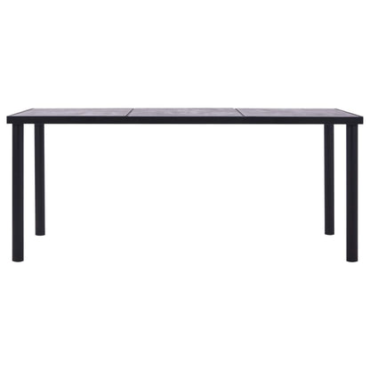 Table à manger Noir et gris béton 200x100x75 cm MDF