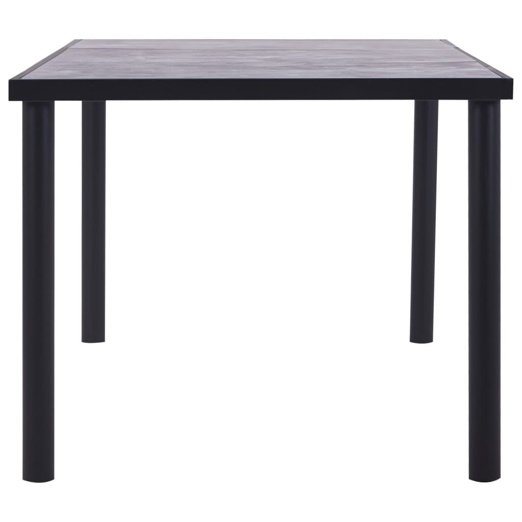 Table à manger Noir et gris béton 200x100x75 cm MDF