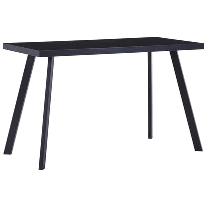 vidaXL Table à manger Noir 120x60x75 cm Verre trempé