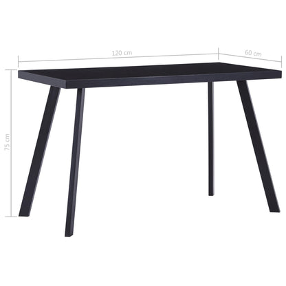 vidaXL Table à manger Noir 120x60x75 cm Verre trempé