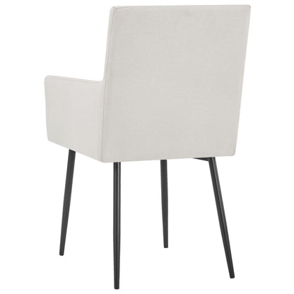 Chaises à manger et accoudoirs lot de 2 crème tissu