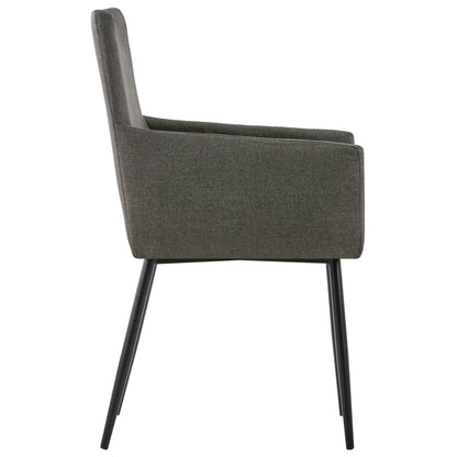 Chaises à manger et accoudoirs lot de 2 taupe tissu