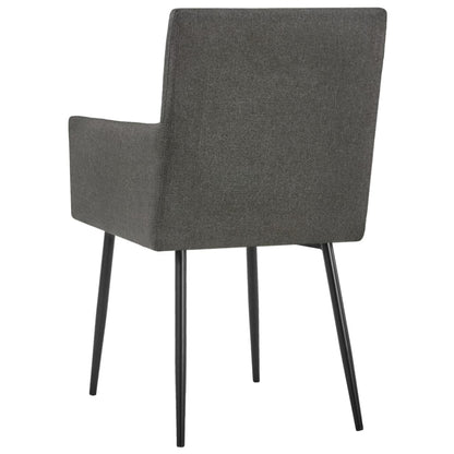 Chaises à manger et accoudoirs lot de 2 taupe tissu