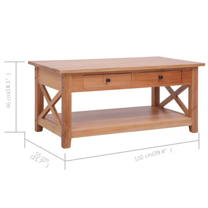 Table basse 100x55x46 cm bois d'acajou massif