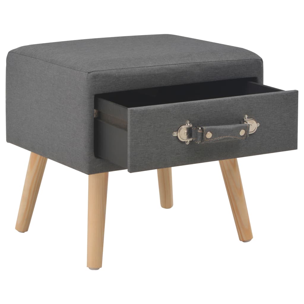 Tables de chevet 2 pcs Gris foncé 40x35x40 cm Tissu