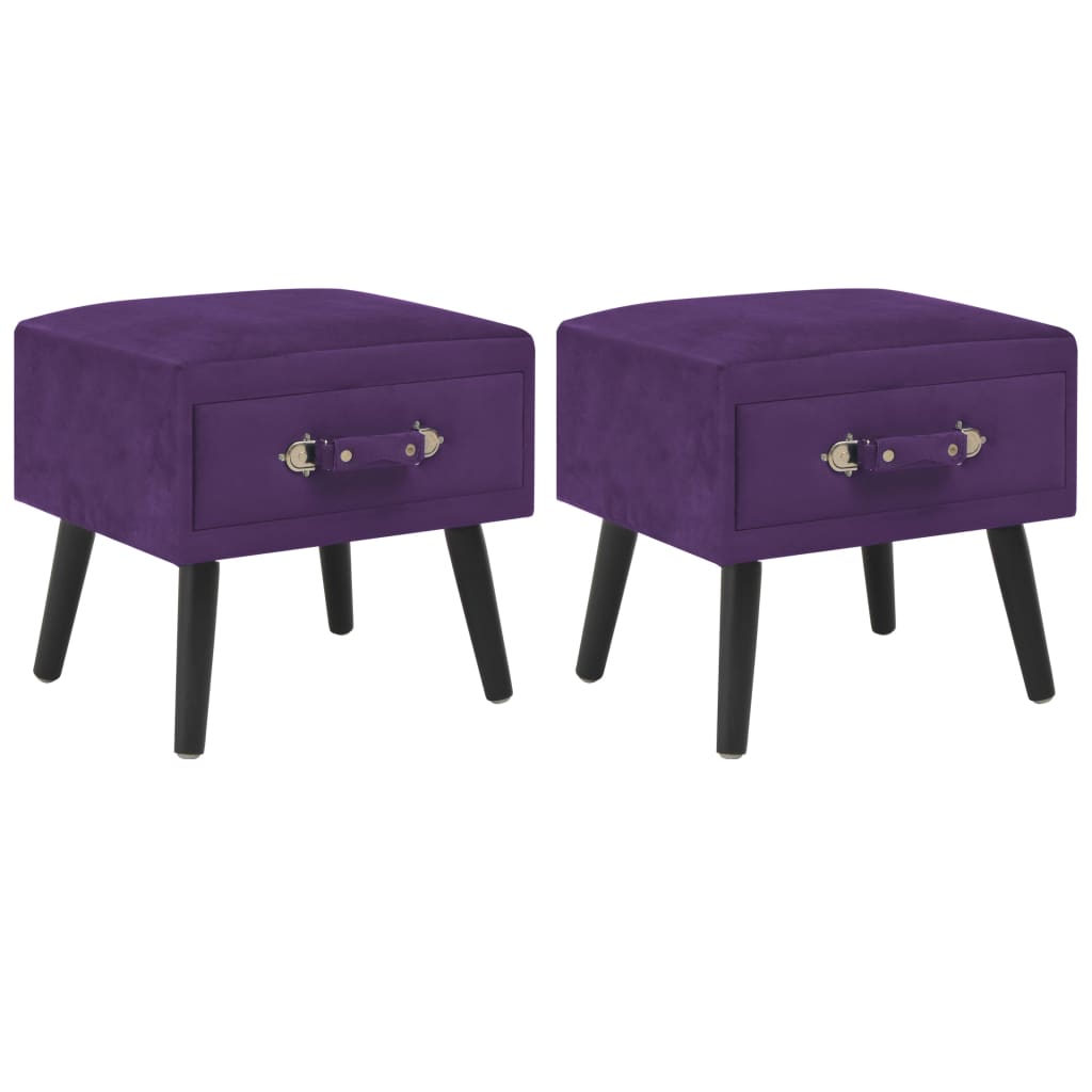 Tables de chevet 2 pcs Violet foncé 40x35x40 cm Velours