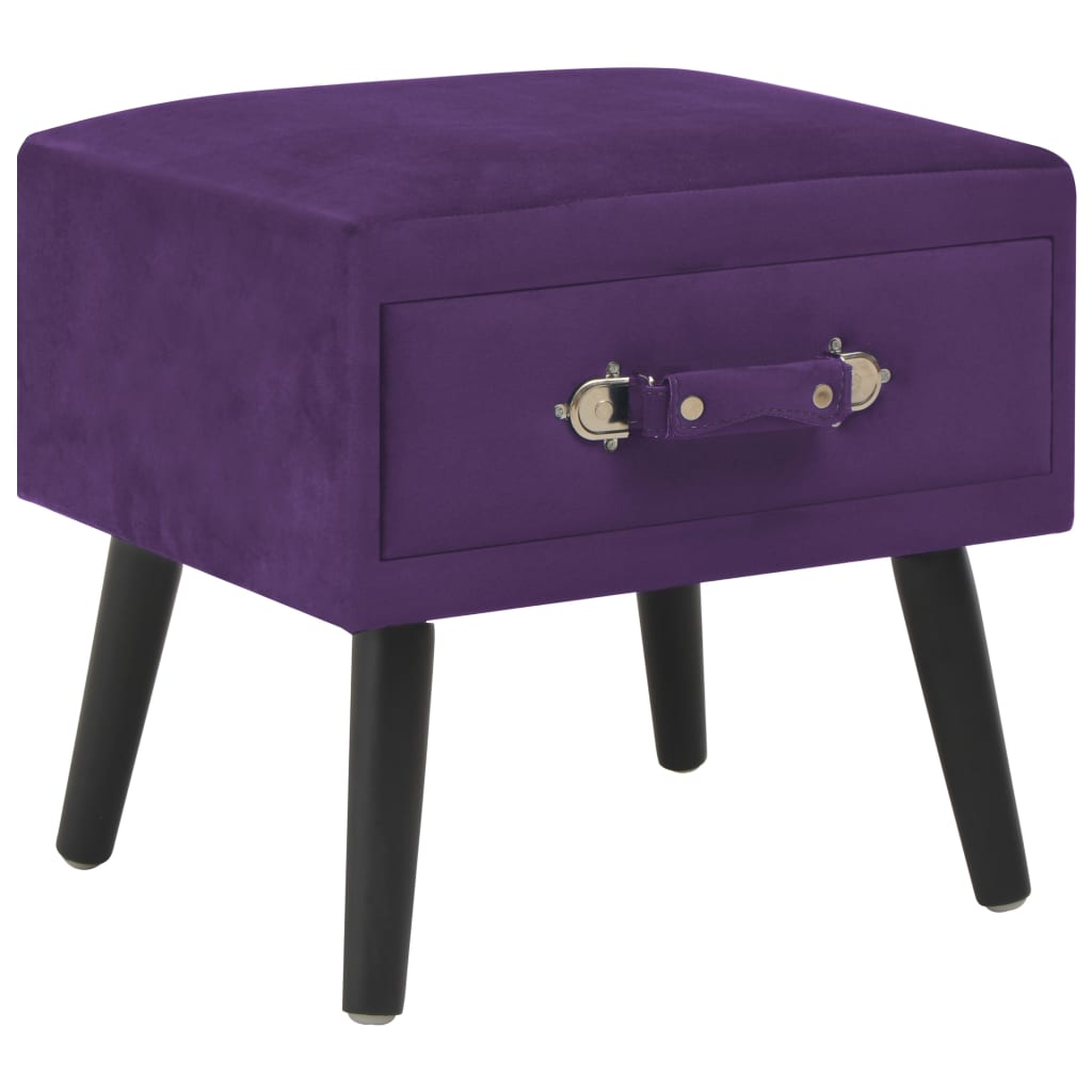 Tables de chevet 2 pcs Violet foncé 40x35x40 cm Velours