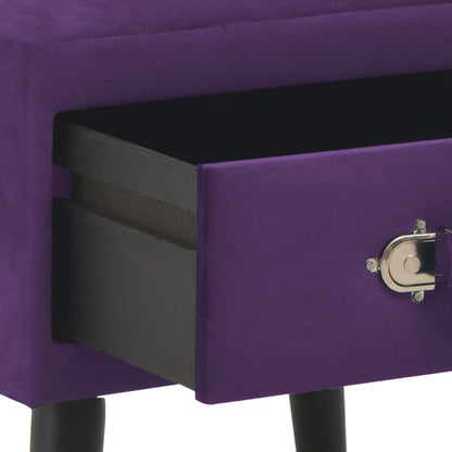 Tables de chevet 2 pcs Violet foncé 40x35x40 cm Velours