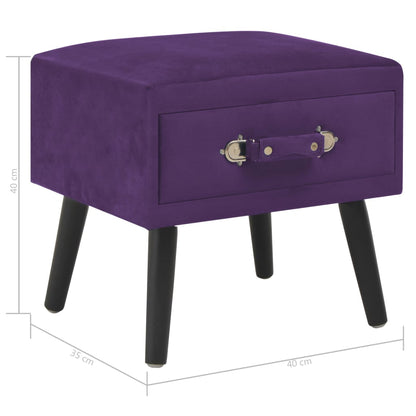 Tables de chevet 2 pcs Violet foncé 40x35x40 cm Velours