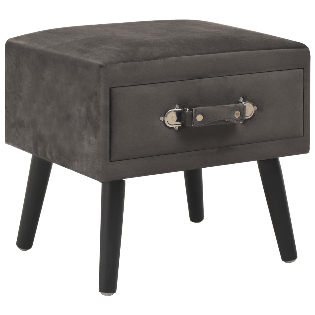 Tables de chevet 2 pcs Gris 40x35x40 cm Velours