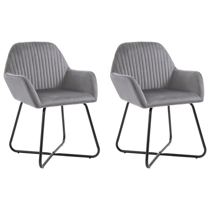 Chaises à manger lot de 2 gris velours