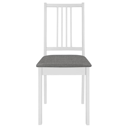 Chaises à manger avec coussins lot de 6 blanc bois solide