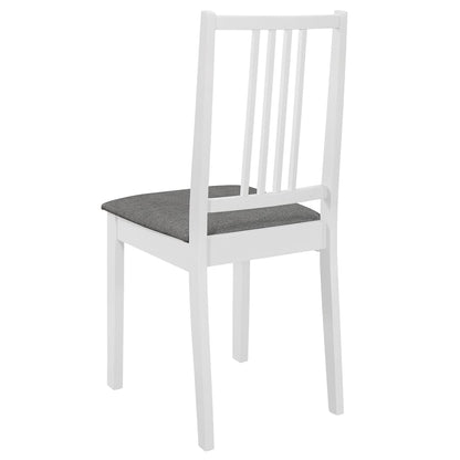 Chaises à manger avec coussins lot de 6 blanc bois solide