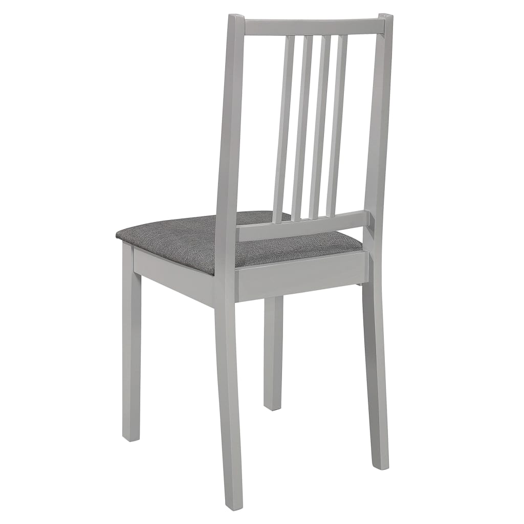 Chaises à manger avec coussins lot de 6 gris bois solide