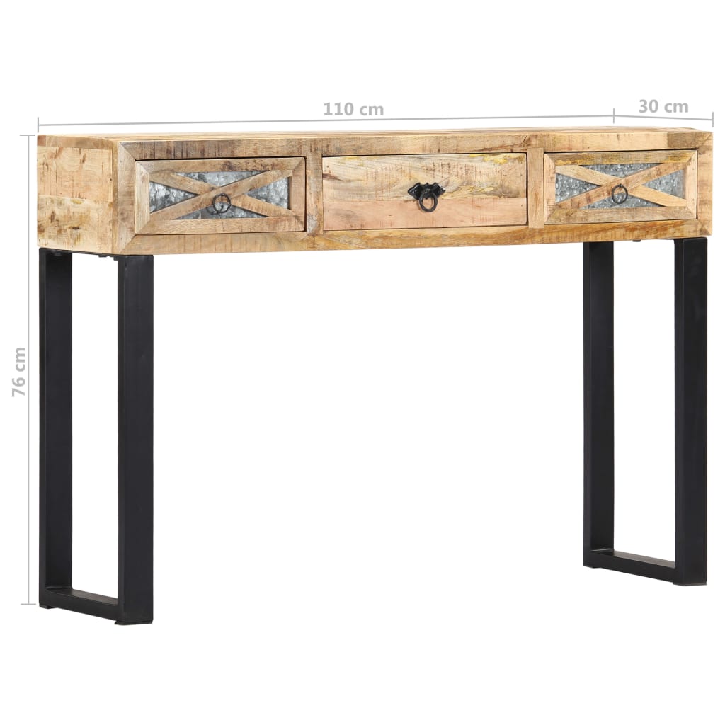 Table console 110 x 30 x 76 cm Bois de manguier massif