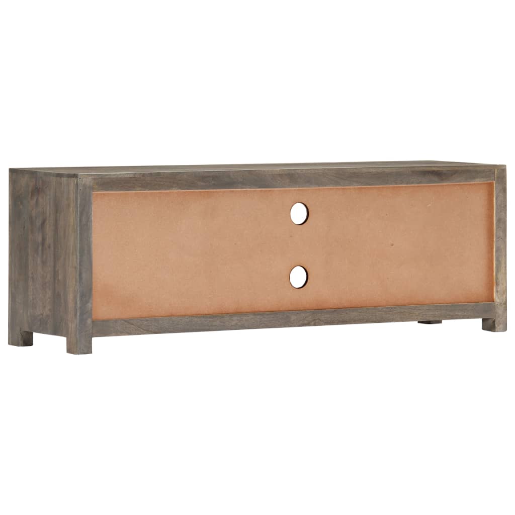 Meuble TV Gris 120 x 30 x 40 cm Bois massif de manguier