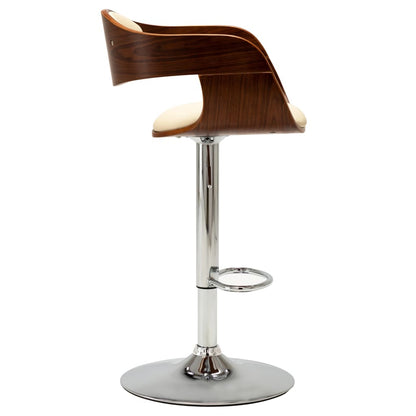 Tabouret de bar Crème Bois courbé et similicuir