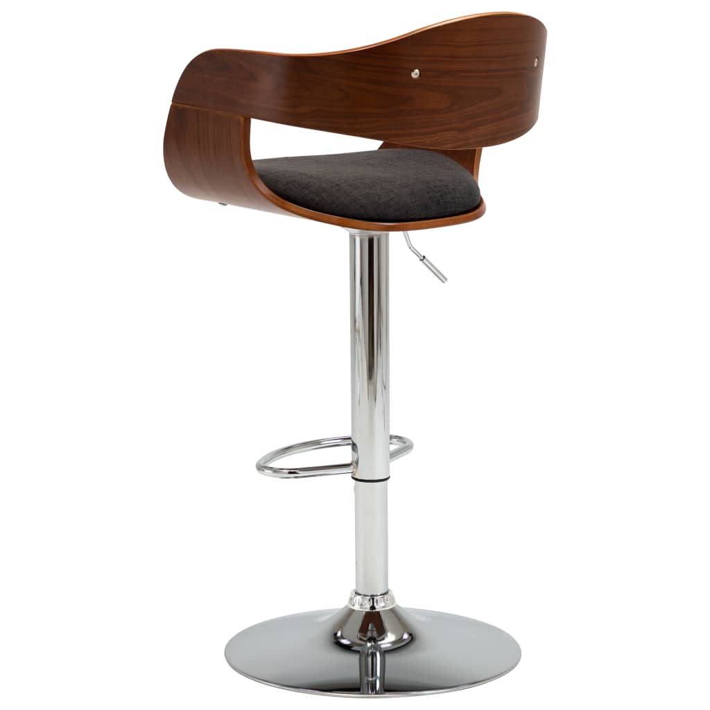 Tabouret de bar Gris Bois courbé et tissu