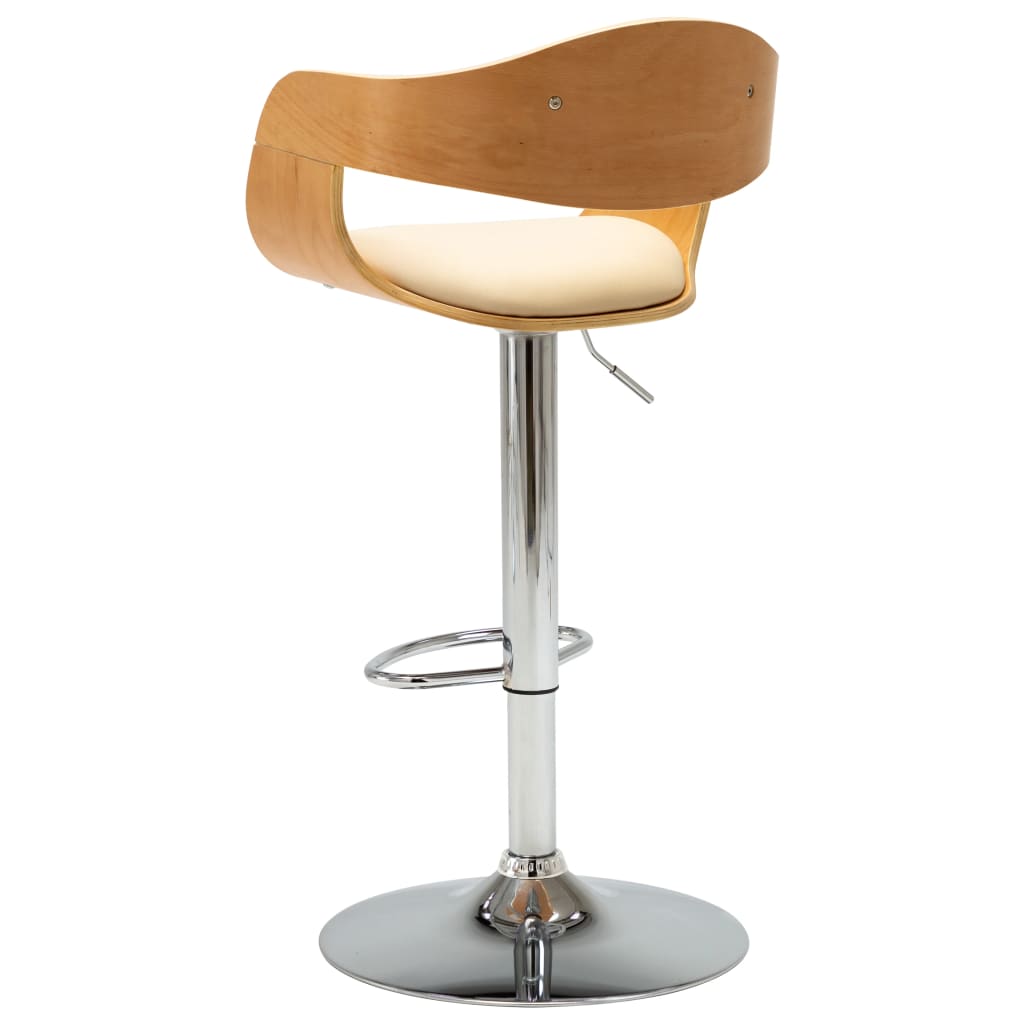 Tabouret de bar Crème Bois courbé et similicuir