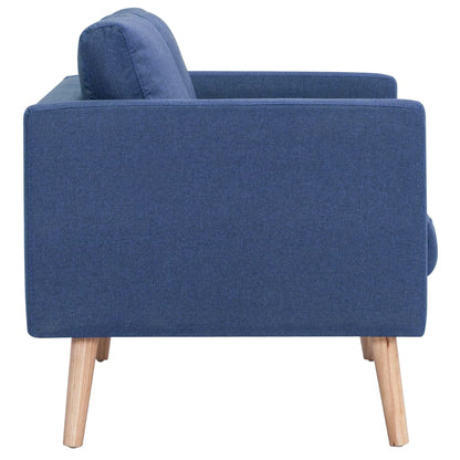 Ensemble de canapé 2 pcs tissu bleu