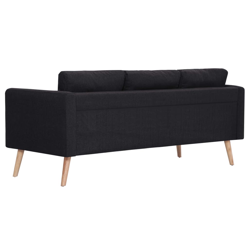 Ensemble de canapé 2 pcs tissu noir