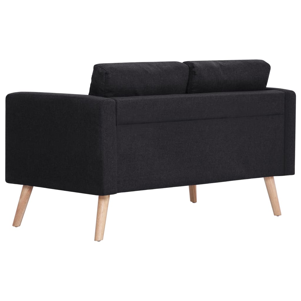 Ensemble de canapé 2 pcs tissu noir